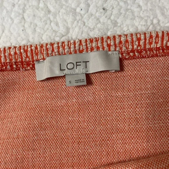 LOFT Orange Ikat Boucle Bubble Hem Cami Sweater Tank Top Size Small - Picture 4 of 5